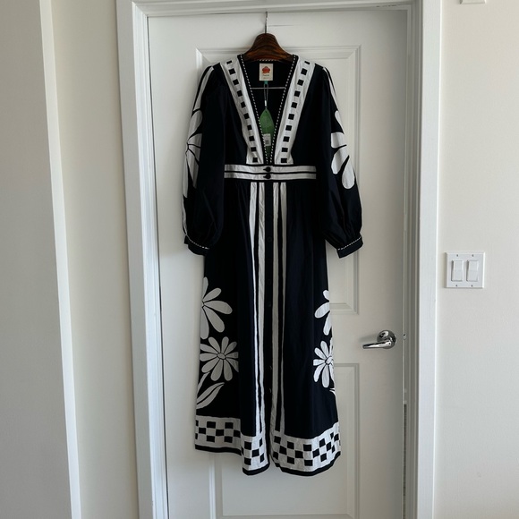 Farm Rio Black Nature Buttoned Maxi Dress - Picture 6 of 12